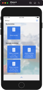 The home screen of a study with a custom background image on an iOS device