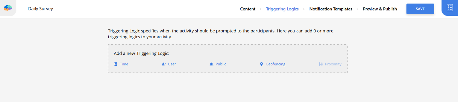 Activity editor with no triggering logic