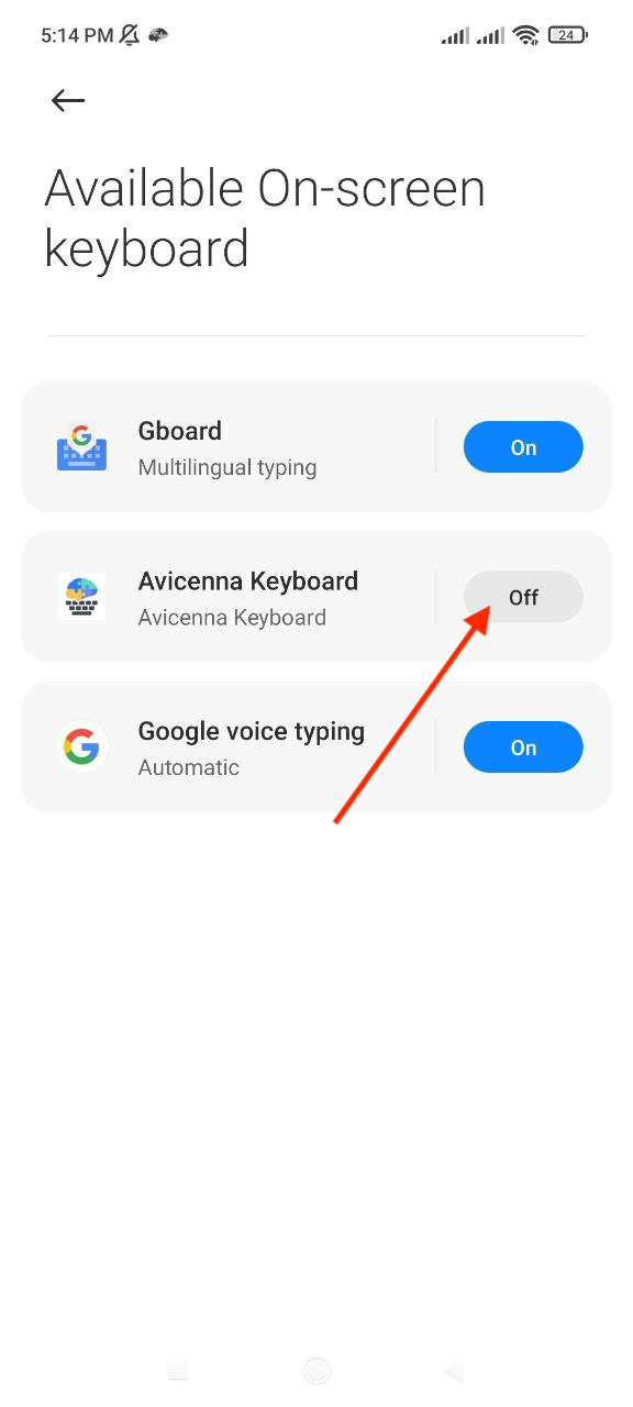 Enable keyboard