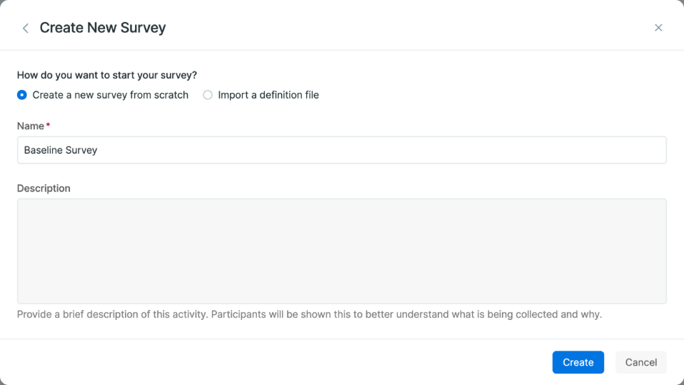 Create a baseline survey