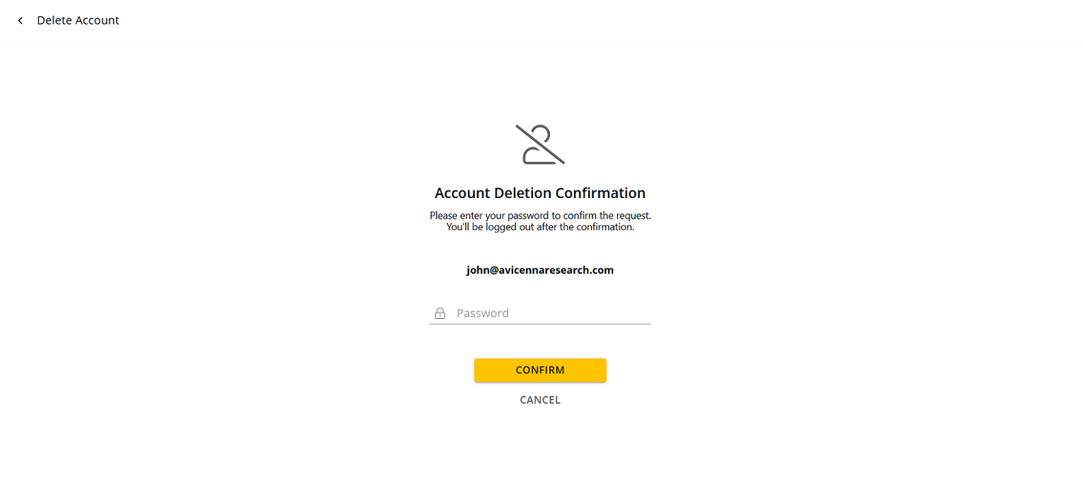 Account Deletion Second Confirmation