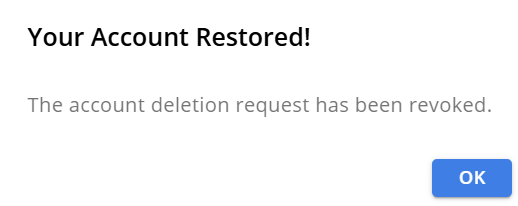 Your Account Restored