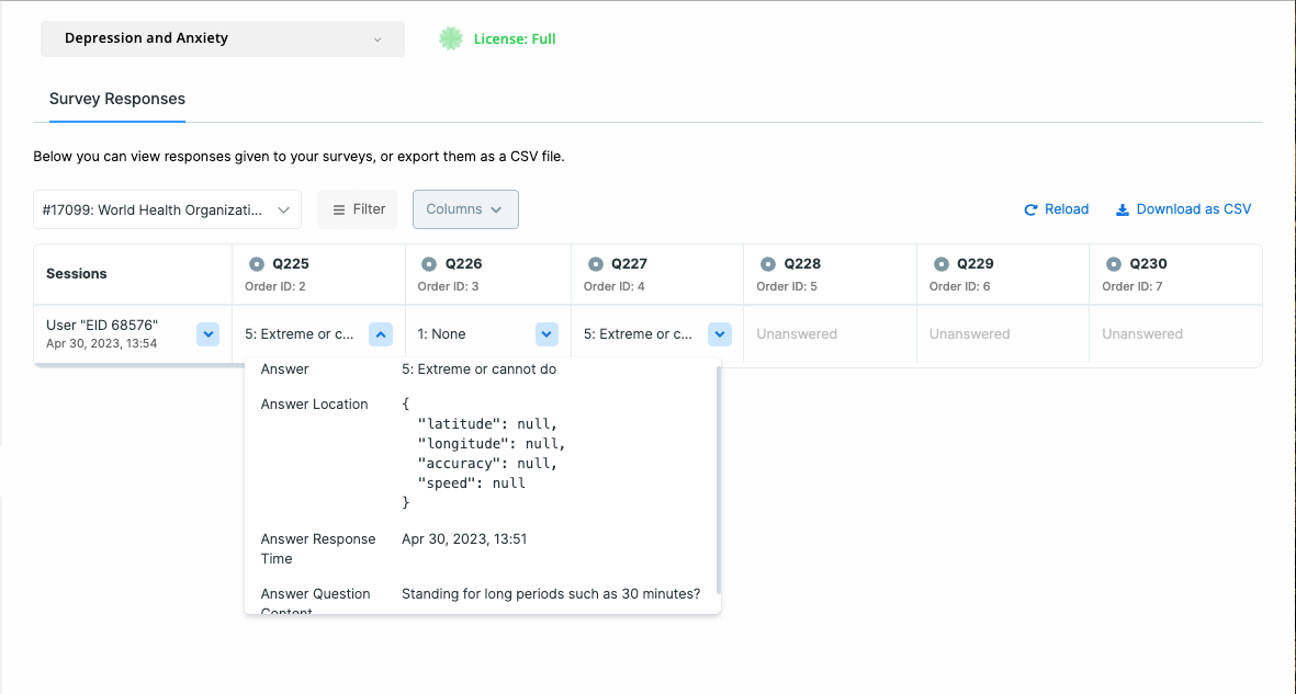 View Answer attributes