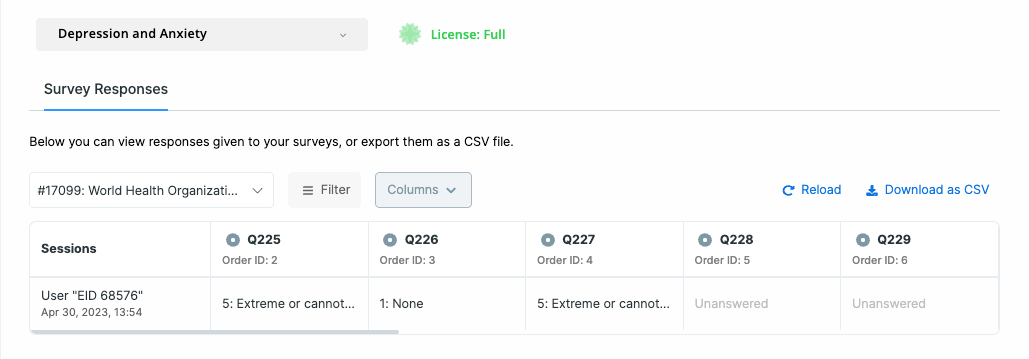 Survey Responses Preview