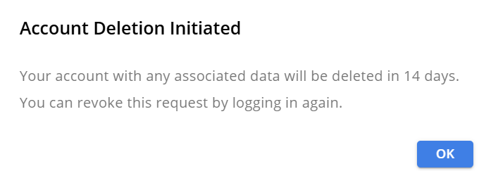Account Deletion Initiated