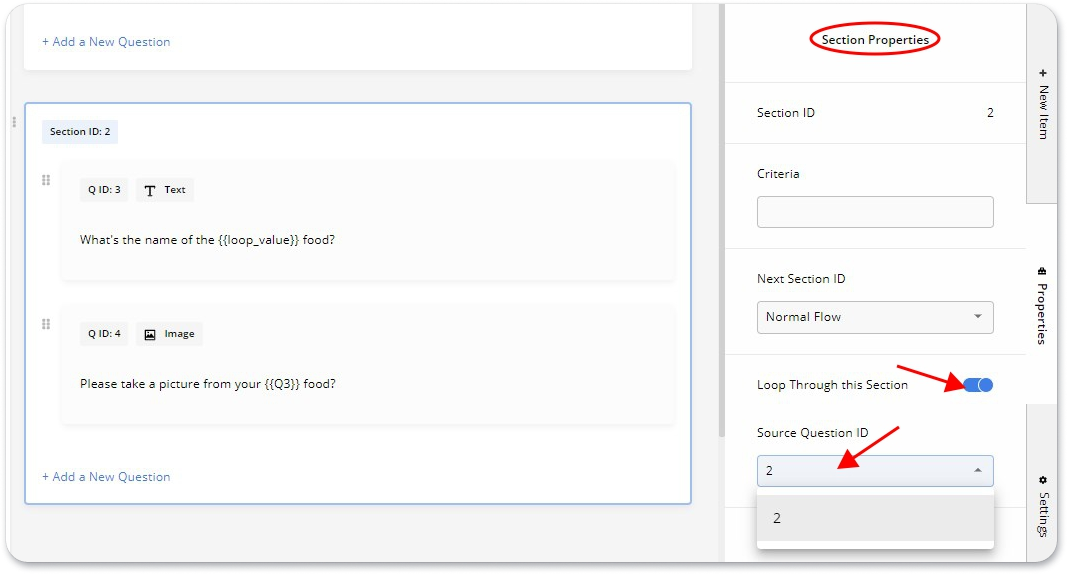 Looping a section from Section Properties